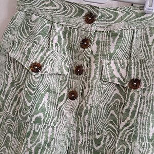 C/MEO Collective Forest Green and Cream Buttonfly Pants